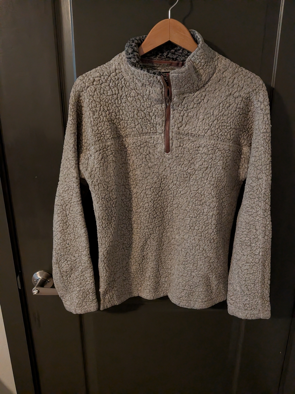 True Grit Women's Gray Sherpa Half-Zip Pullover